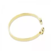 Pulsera en latón 15cm para cabujón fondo plano 10mm dorado con oro fino x1