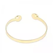Pulsera en latón 15cm para cabujón fondo plano 10mm dorado con oro fino x1