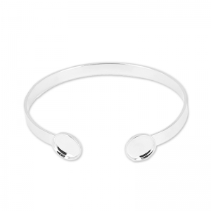 Pulsera en latón 15cm para cabujón fondo plano 10mm plataé x1