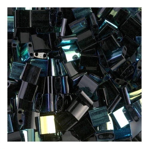 Miyuki Tila Beads 5x5x1.9 mm TL-4555 - Jet AB x10g