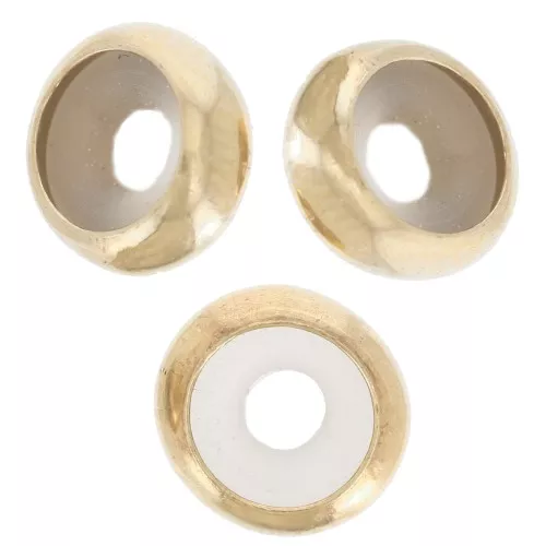 Cuenta pasante de 7 mm con agujero de 2,5 mm - Oro laminado x1