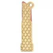 Dije 20x5 mm Resina epoxi - Acero inoxidable 304L Dorado x1