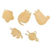 Mezcla de dijes epoxi - Gatos - Exclu Perles&Co - Acero inoxidable 304L Dorado x5