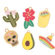 Mezcla de dijes epoxi - México - Exclu Perles&amp;Co - Acero inoxidable 304L Dorado x6|raw }}