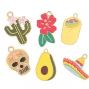 Mezcla de dijes epoxi - México - Exclu Perles&amp;Co - Acero inoxidable 304L Dorado x6