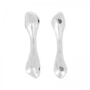 Separador irregular 2 agujeros 16.5 mm Chapado Plateado envejecido x6