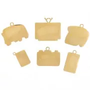 Mezcla de Dijes de epoxi Objetos retro Exclu Perles&Co Acero inoxidable 304L Dorado x6