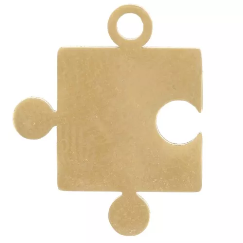Dije rompecabezas n°1 (1 cara abierta) 18x14 mm - Acero inoxidable 304L Dorado x1