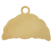 Dije media luna 13x18 mm resina epoxi - Acero inoxidable 304L Dorado - Naranja x1