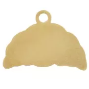 Dije media luna 13x18 mm resina epoxi - Acero inoxidable 304L Dorado - Naranja x1