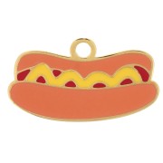 Dije Hot dog 10x18 mm resina epoxi - Acero inoxidable 304L Dorado - Multi x1|raw }}