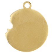 Dije Donut 16 mm Resina epoxi - Acero inoxidable 304L Dorado - Rosa x1