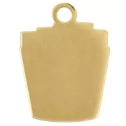 Dije de fichas 16x12 mm resina epoxi - Acero inoxidable 304L Dorado - Rojo - Amarillo