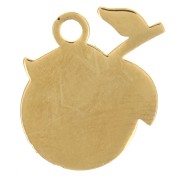 Dije naranja 13x14 mm Resina epoxi - Acero inoxidable 304L Dorado - rojo x1