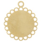 Dije redondo de 15 mm - motivo lazo - Resina epoxi - Acero inoxidable 304L Dorado x1