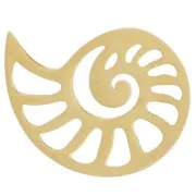 Colgante - Entrepieza de concha 14.5x11 mm - Acero inoxidable 304L Dorado x1