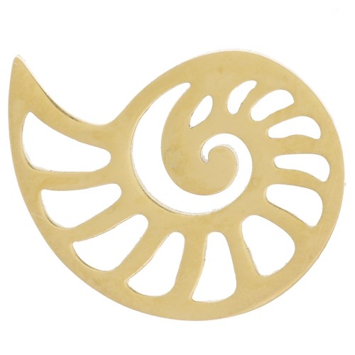 Colgante - entrepieza con forma de concha de 14,5 x 11 mm - Acero inoxidable 316L dorado x1