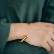 Pulsera brazalete de diseño ovalado 9x165 mm - Acero inoxidable 304L Dorado x1