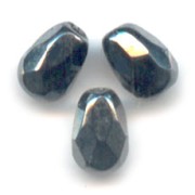 Cuentas en forma de pera facetadas de 7x5 mm - Azabache y hematita x25