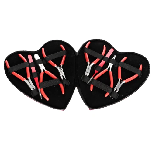 Juego de 6 alicates y 2 herramientas con almacenamiento en forma de corazón x1