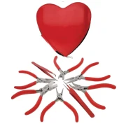 Juego de 6 alicates y 2 herramientas con almacenamiento en forma de corazón x1