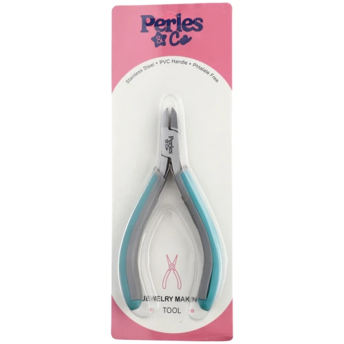 Alicates de corte con muelle 12 cm mango ergonómico by Cuenta&Co - Azul - Gris x1