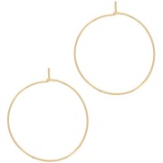 Pendientes de aro de 30 mm - Hilo de 0,7 mm - Dorado x2
