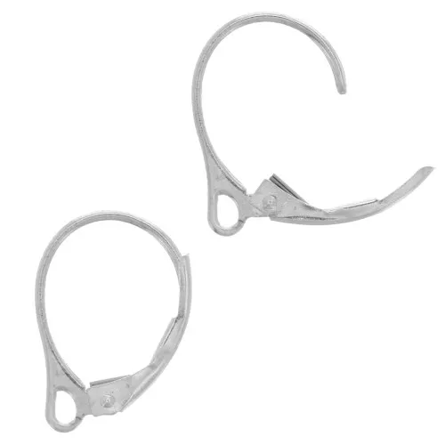 Ganchos pendientes con anilla abierta 15x10 mm - Plateado 925 x20