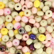 Preciosa Perles rocailles 6/0 4 mm - Mix Kaki - Nude - Jaune x20g