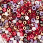 Cuentas de Rocalla Preciosa 8/0 3 mm - Mezcla de rojo, violeta y bronce x 20 g