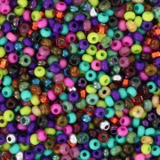 Cuentas de Rocalla Preciosa 11/0 de 2 mm - Surtido verde, morado y rosa, 20 g