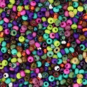 Cuentas de Rocalla Preciosa 11/0 de 2 mm - Surtido verde, morado y rosa, 20 g