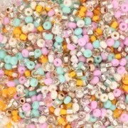 Preciosa Perles rocailles 11/0 2 mm - Mix Crystal - Turquoise - Rose x20g