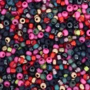 Preciosa Perles rocailles 11/0 2 mm - Mix Bleu foncé - Fuchsia - Vert x20g