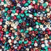 Cuentas de Rocalla Preciosa 11/0 2 mm - Surtido: blanco, rojo, verde y bronce x 20 g