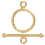 Cierre en forma de T de 13 mm para pulsera o collar - Plata 925 Dorado x1