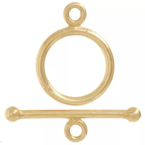 Cierre en forma de T de 13 mm para pulsera o collar - Plata 925 Dorado x1