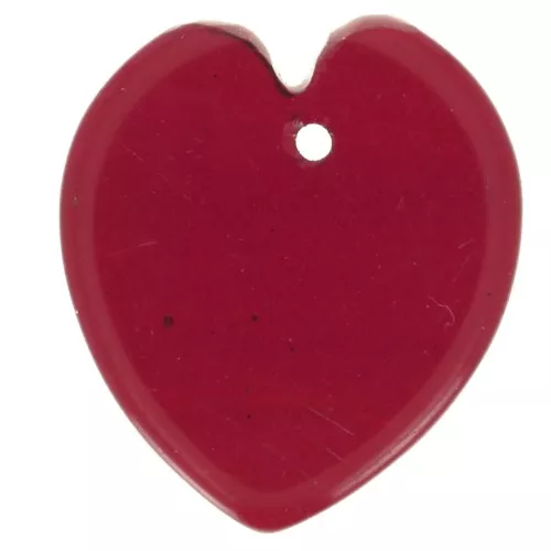 Colgante corazón plano 19x16 mm en imitación piedra preciosa - Hydro Granate x1