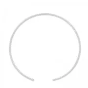 Pulsera jonc retorcida 2 anillas 52 mm chapado en plata fina satinado x1