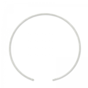 Pulsera jonc retorcida 2 anillas 52 mm chapado en plata fina satinado x1