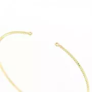 Pulsera jonc retorcida 2 anillas 52 mm chapado en plata fina satinado x1