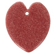 Colgante corazón plano 19x16 mm Oro Piedra - imitación piedra sol x1