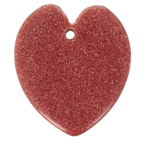 Colgante corazón plano 19x16 mm Oro Piedra - imitación piedra sol x1