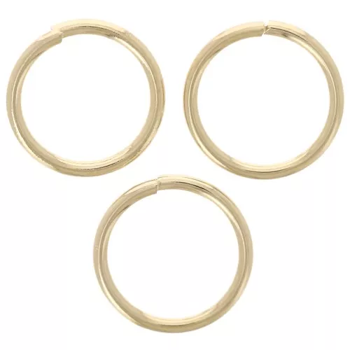 Anillas redondas abiertas 7x0,7 mm - 3 micras chapadas en oro x4