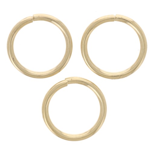 Anillas redondas abiertas 8x0,9 mm - 3 micras chapadas en oro x4