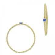 Anillo con óxido de zirconio 18.5 mm Azul Saphir/dorado con oro fino x1