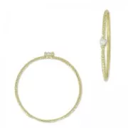 Anillo con óxido de zirconio 18.5 mm Crystal/dorado con oro fino x1