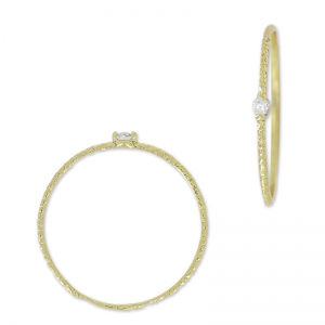 Anillo con óxido de zirconio 18.5 mm Crystal/dorado con oro fino x1