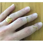 Anillo con óxido de zirconio 18.5 mm Crystal/dorado con oro fino x1