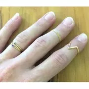 Anillo con óxido de zirconio 18.5 mm Crystal/dorado con oro fino x1